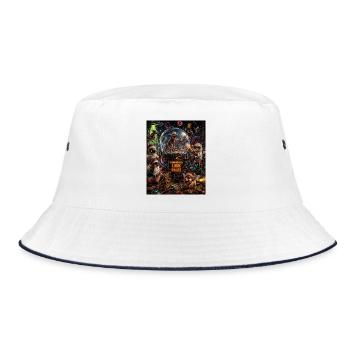 Weihnachtslogik Pause Verrücktes Chaos Humor Pur - Bucket Hat - Weiß/Navy - Vorne
