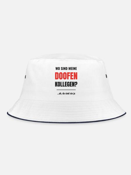 Wo sind meine doofen Kollegen lustiger Büro Spruch - Bucket Hat - Weiß/Navy