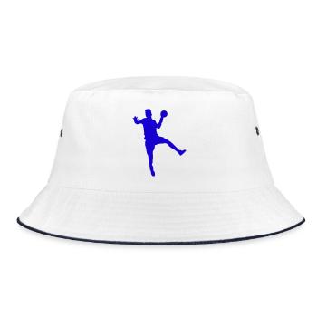 Handball Sprung mit Ball - Bucket Hat - Weiß/Navy - Vorne