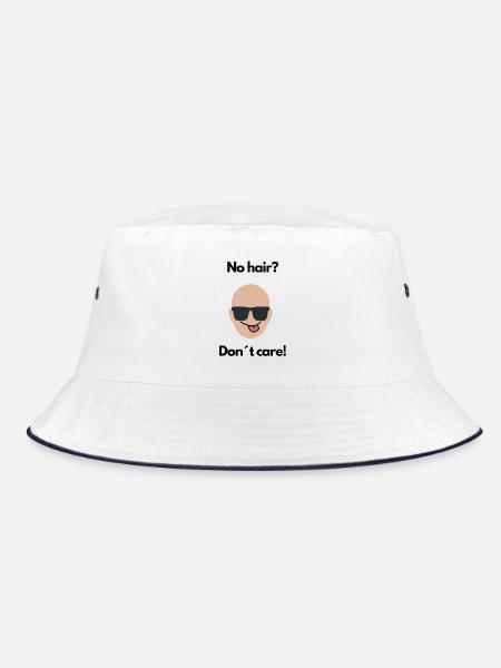No Hair Don’t Care - Bucket Hat - Weiß/Navy