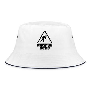 Watch your DUBstep - Parodie (Farbe änderbar) - Bucket Hat - Weiß/Navy - Vorne