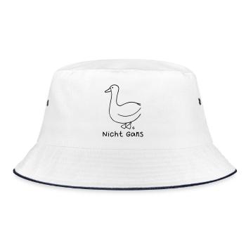 Nicht Gans - Bucket Hat - Weiß/Navy - Vorne