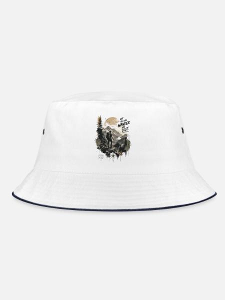 Wanderlust - Bucket Hat - Weiß/Navy
