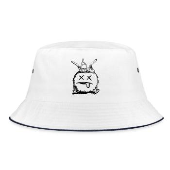 ​Das Opfer der Happy Hour - Bucket Hat - Weiß/Navy - Vorne