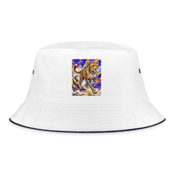 Gepard - Bucket Hat - Weiß/Navy - Vorne