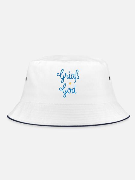 Griaß God - Bucket Hat - Weiß/Navy