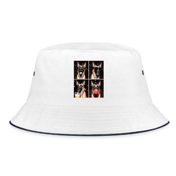 Hunde Belgian Malinois Hund - Bucket Hat - Weiß/Navy - Vorne