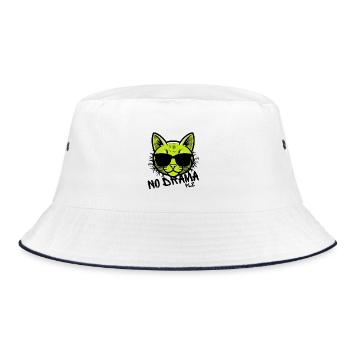 Coole Katze - Bucket Hat - Weiß/Navy - Vorne