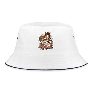 Sorry, ich kann nicht – der Stall ruft - Bucket Hat - Weiß/Navy - Vorne