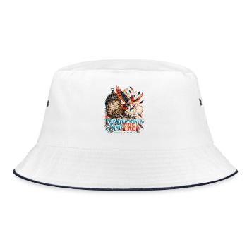 Die Gedanken sind frei - Bucket Hat - Weiß/Navy - Vorne