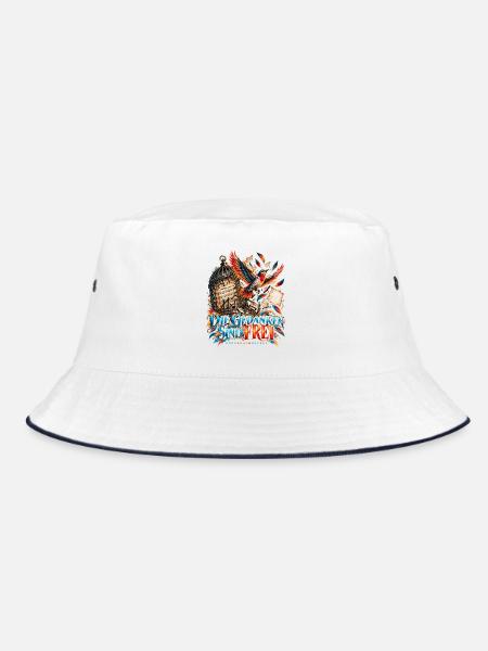 Die Gedanken sind frei - Bucket Hat - Weiß/Navy