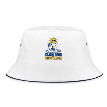 Klima wird persönlich schmelzender Schneemann - Bucket Hat - Weiß/Navy - Vorne