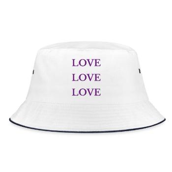 Lila Liebe Liebe Liebe Liebe - Bucket Hat - Weiß/Navy - Vorne