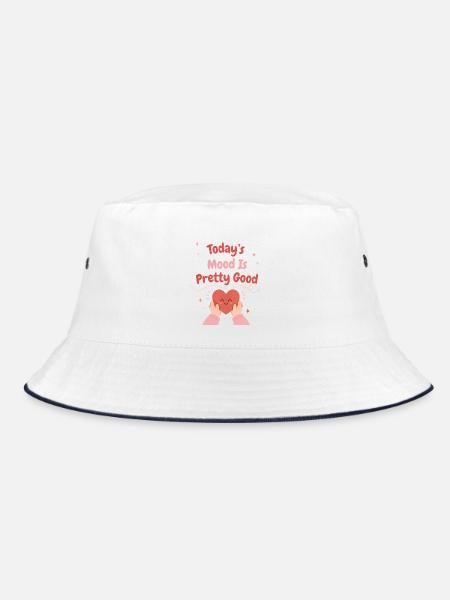 Today's mood is pretty good - Bucket Hat - Weiß/Navy