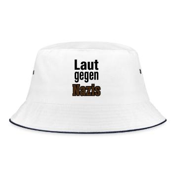Laut Gegen Nazis – Statement  - Bucket Hat - Weiß/Navy - Vorne