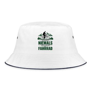 Nie einen alten Mann mit Fahrrad - Bucket Hat - Weiß/Navy - Vorne