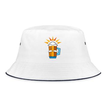 Happy BEER - Bucket Hat - Weiß/Navy - Vorne