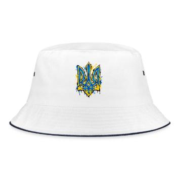 Ukraine - Coat of Arms - Wappen - Kiew - Bucket Hat - Weiß/Navy - Vorne