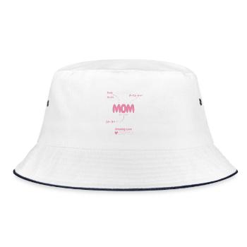 Mom EST. 2027 - Rücken/ Vollformat - Bucket Hat - Weiß/Navy - Vorne
