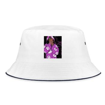 Purple Cloud Hoodie Hush - Bucket Hat - Weiß/Navy - Vorne