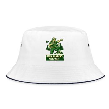 Ranger Wissen Dinge Andere Nicht Spruch - Bucket Hat - Weiß/Navy - Vorne