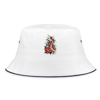 Koi-fische Japanische Koi-fische Koi-karpfen - Bucket Hat - Weiß/Navy - Vorne