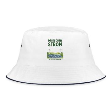 Deutscher Strom ist Vaterlandsliebe - Bucket Hat - Weiß/Navy - Vorne