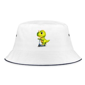 Skate Dino  - Bucket Hat - Weiß/Navy - Vorne