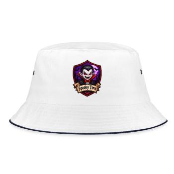 Spukzeit Vampir Cartoon - Bucket Hat - Weiß/Navy - Vorne