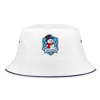 Schneemann Winterzauber - Bucket Hat - Weiß/Navy - Vorne