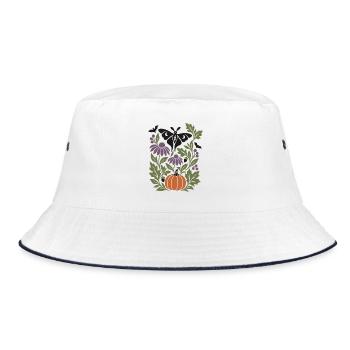 Gotische Motte - Bucket Hat - Weiß/Navy - Vorne