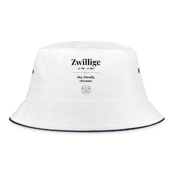 Zwillinge Sternzeichen Eigenschaften - Bucket Hat - Weiß/Navy - Vorne