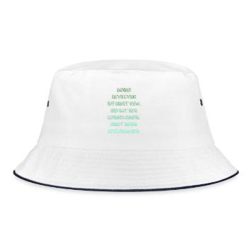 Motivation Graffiti: Bleib dran - Bucket Hat - Weiß/Navy - Vorne