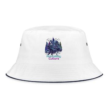 Neon Rockabilly SciFi Kultur - Bucket Hat - Weiß/Navy - Vorne