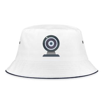 Webcam - Bucket Hat - Weiß/Navy - Vorne