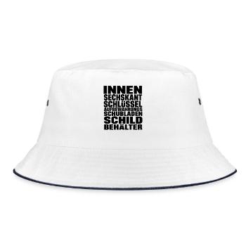 Innensechskantschlüssel - Bucket Hat - Weiß/Navy - Vorne