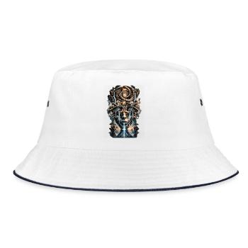 Spirale der Augenwelten - Bucket Hat - Weiß/Navy - Vorne