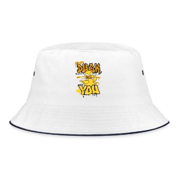 Duck you - Bucket Hat - Weiß/Navy - Vorne