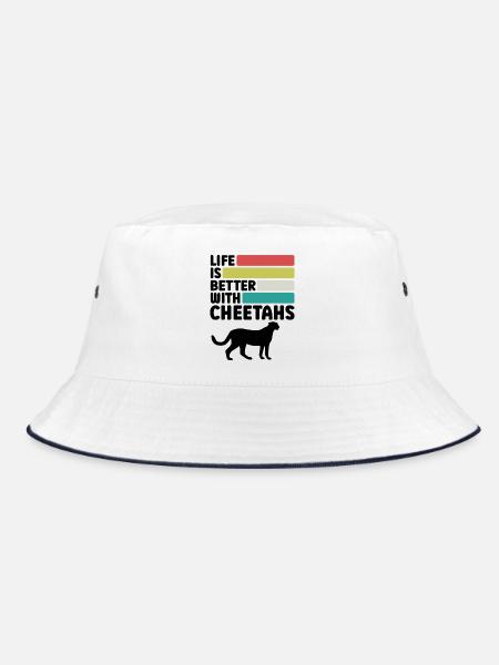 Life Is Better With Cheetahs - Bucket Hat - Weiß/Navy