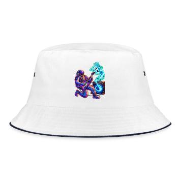 KOSMISCHER ROCKER | Geist im Verstärker - Bucket Hat - Weiß/Navy - Vorne