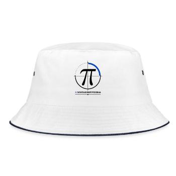 Pi Kreis Geometrie Symbol - Bucket Hat - Weiß/Navy - Vorne