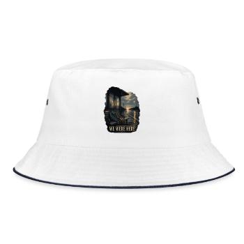 Wir waren hier - Bucket Hat - Weiß/Navy - Vorne