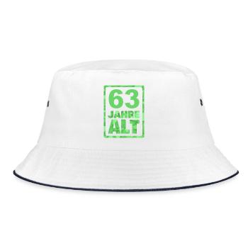 63 - Bucket Hat - Weiß/Navy - Vorne