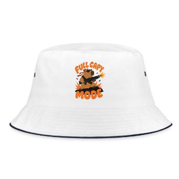 Capybara Action – Full Capy Mode - Bucket Hat - Weiß/Navy - Vorne