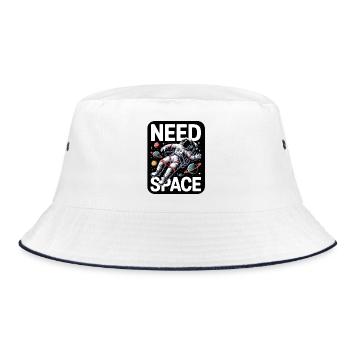 I Need Space - Bucket Hat - Weiß/Navy - Vorne