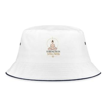 Kraft in der Stille - Bucket Hat - Weiß/Navy - Vorne