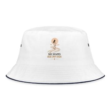 Sie formt ihren eigenen Weg - Bucket Hat - Weiß/Navy - Vorne