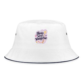 Heute wird's Wunderbar  - Bucket Hat - Weiß/Navy - Vorne