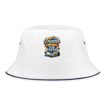 Träume müssen genommen werden - Bucket Hat - Weiß/Navy - Vorne