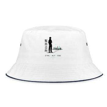 Städtische Fluchtgedanken - Bucket Hat - Weiß/Navy - Vorne